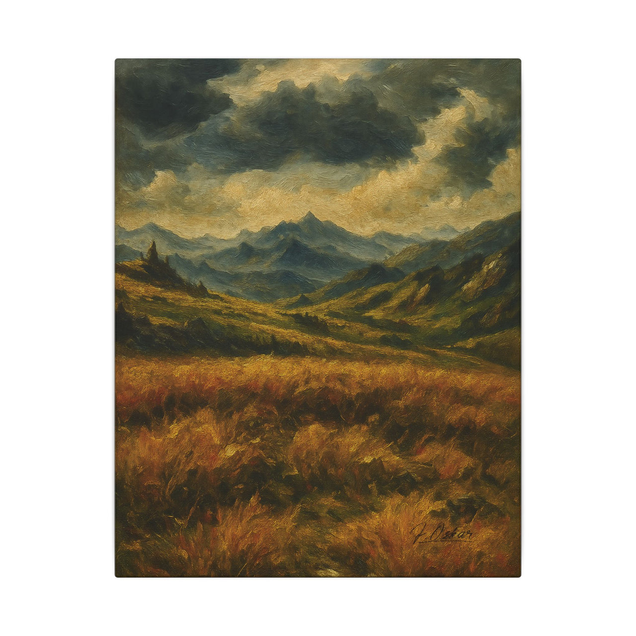 Majestic Mountain 3 - Path Through the Windswept Valley Canvas Art