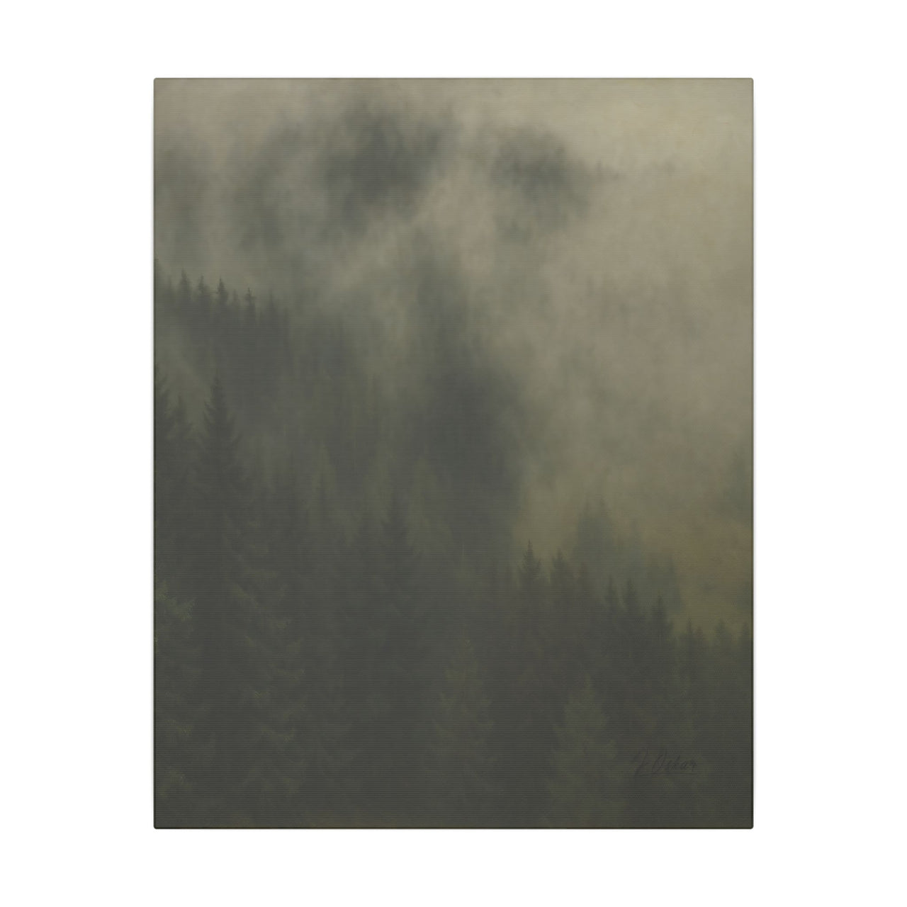 Majestic Mountain 58 - Misty Pine Valley Canvas Art