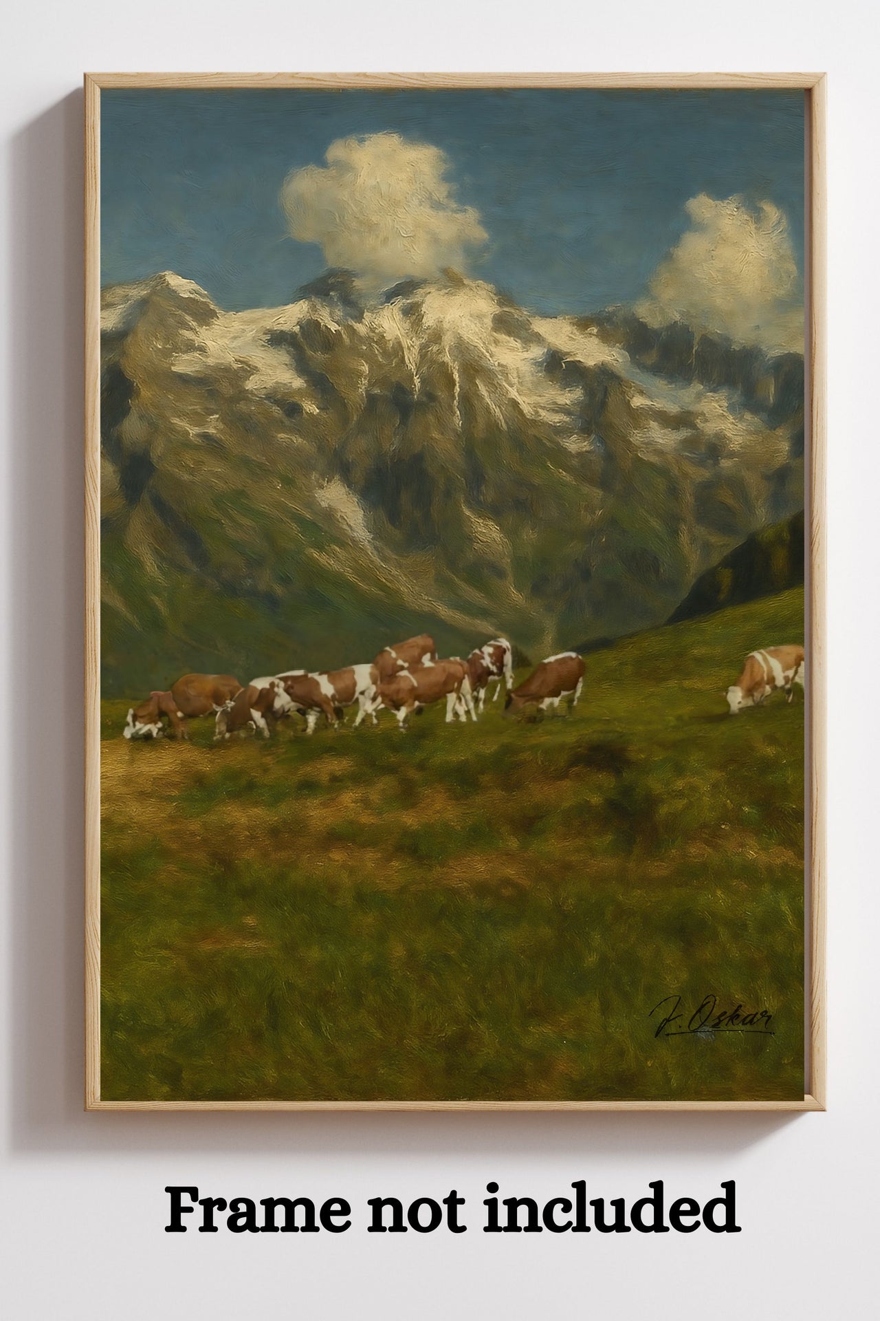 Majestic Mountain 82 - Cattle on the Meadow Canvas Art