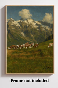 Majestic Mountain 82 - Cattle on the Meadow Canvas Art