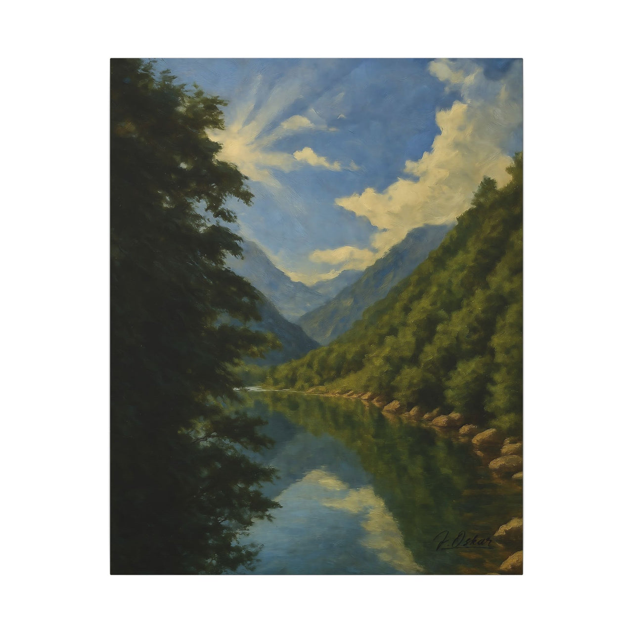 Majestic Mountain 20 - Unlit Valley Approach Canvas Art