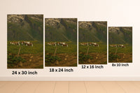 Majestic Mountain 84- Cows Beneath the Cliffs Canvas Art