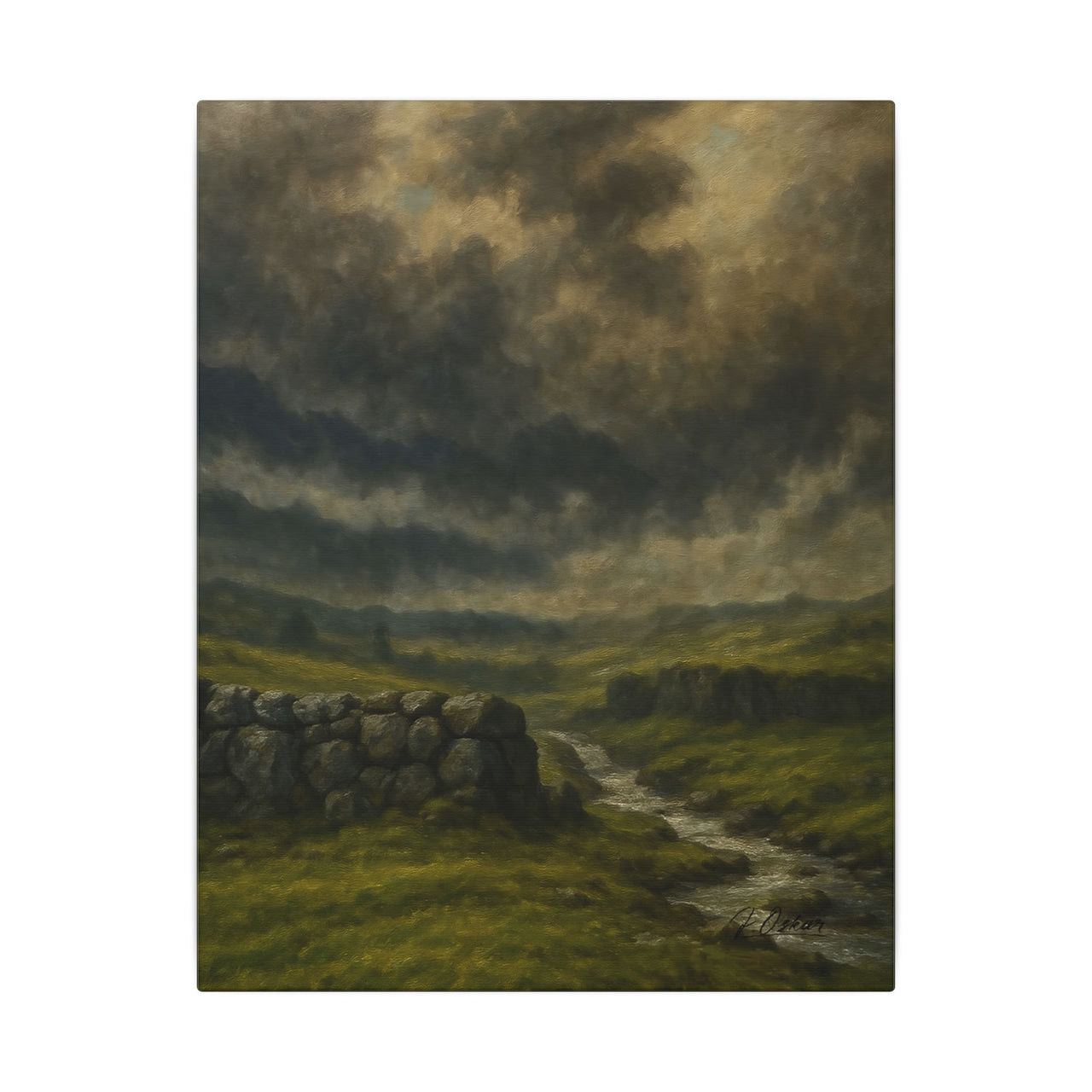 Majestic Mountain 34 - Storm Over the Highland Stream Canvas Art