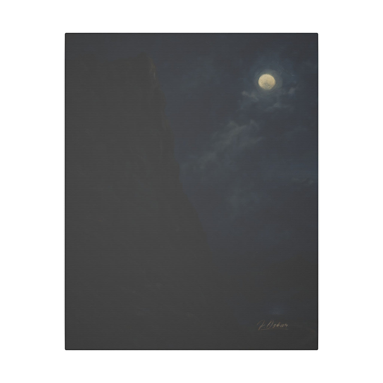 Majestic Mountain 91- Cliff Under the Moon Canvas Art