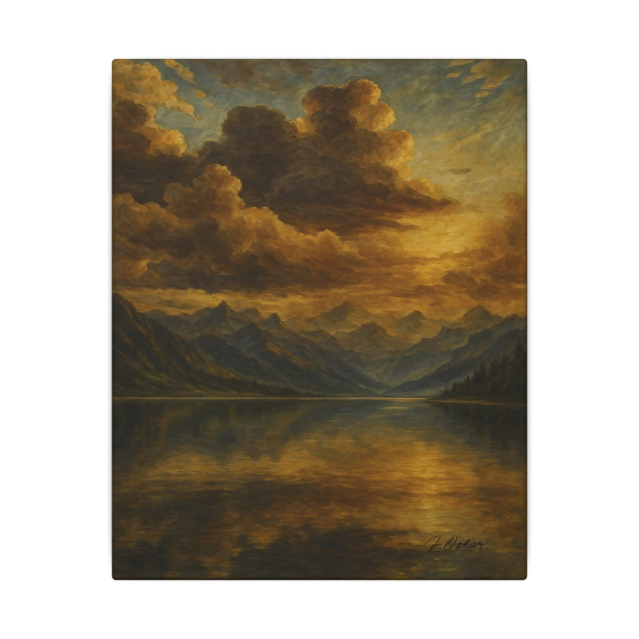 Majestic Mountain 1 - Golden Cloudscape Canvas Art