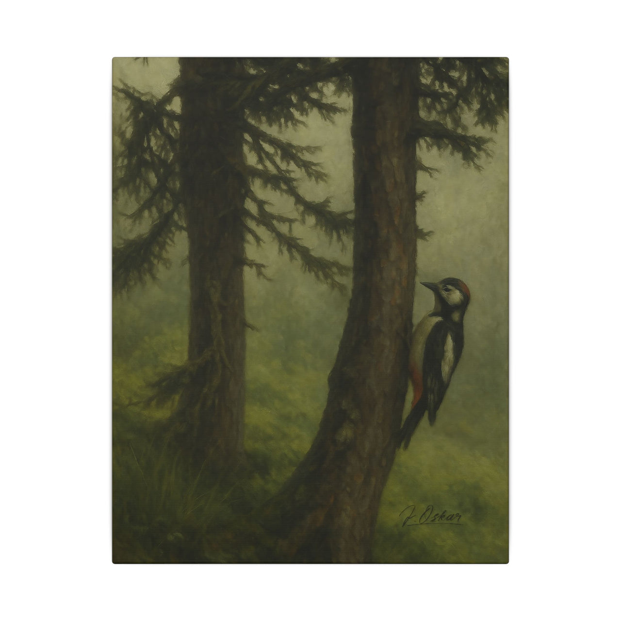 Majestic Mountain 60 - The Watchful Woodpecker Canvas Art