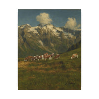 Majestic Mountain 82 - Cattle on the Meadow Canvas Art