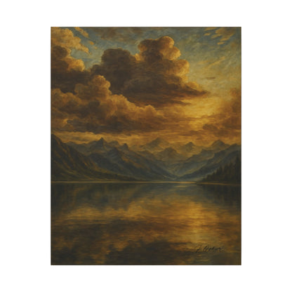 Majestic Mountain 1 - Golden Cloudscape Canvas Art