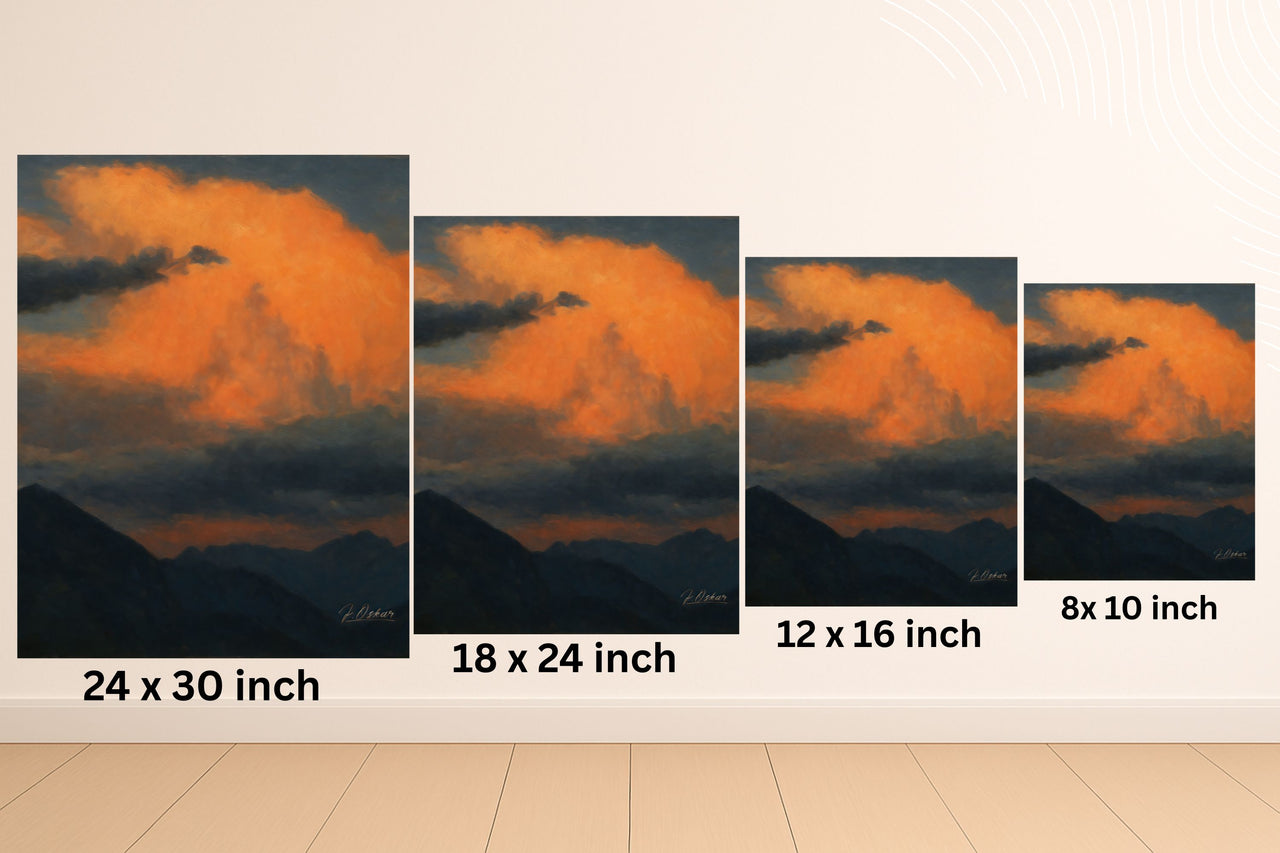 Majestic Mountain 90- Crimson Sky Before Nightfall Canvas Art