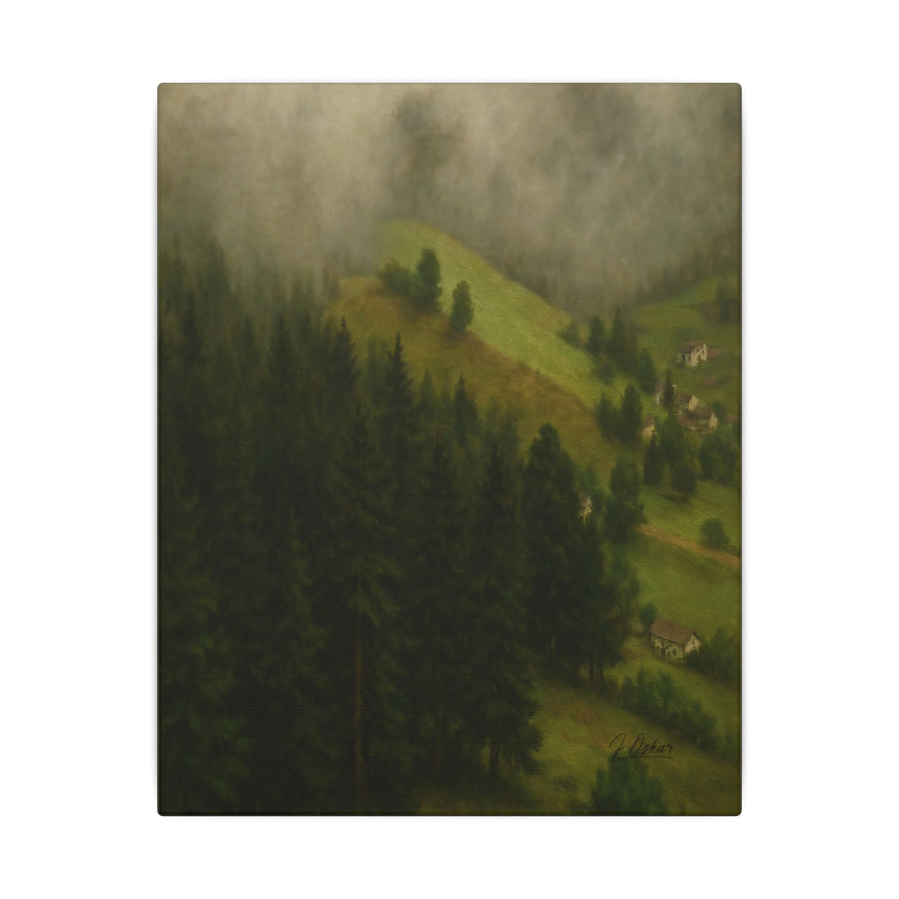 Majestic Mountain 38 - Mist Over the Hillside Canvas Art