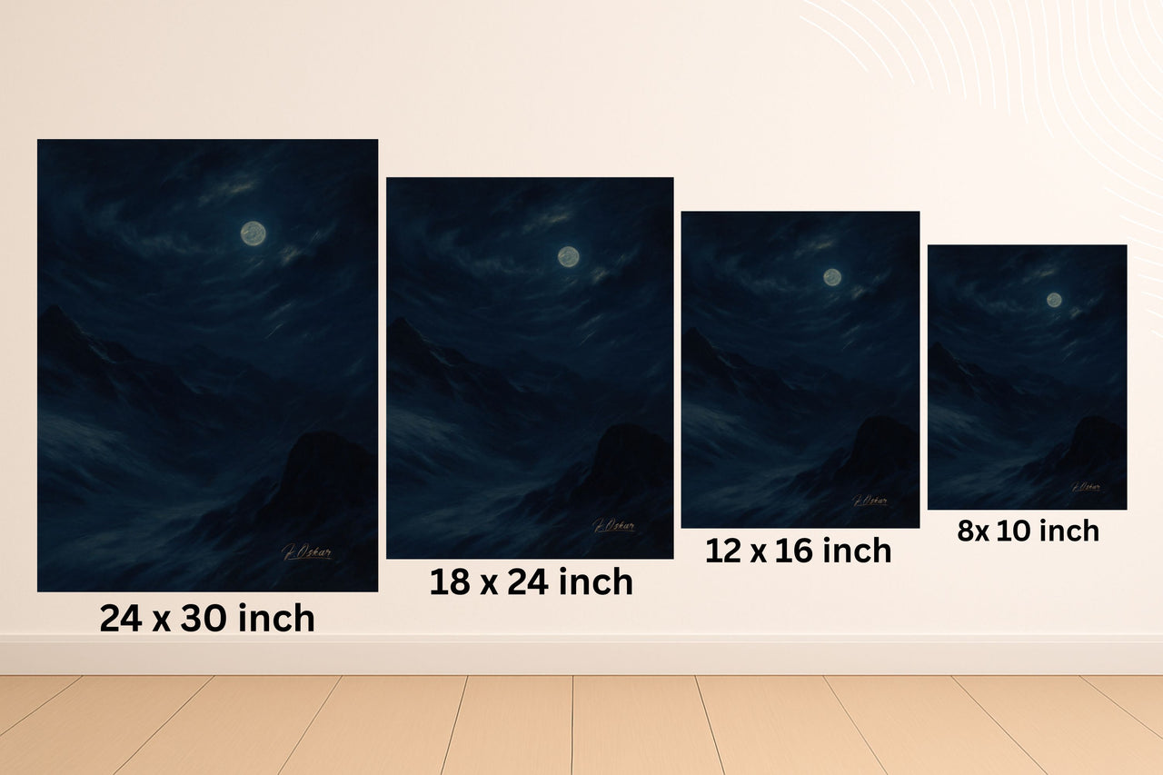 Majestic Mountain 92- Veil of Moonlight Canvas Art