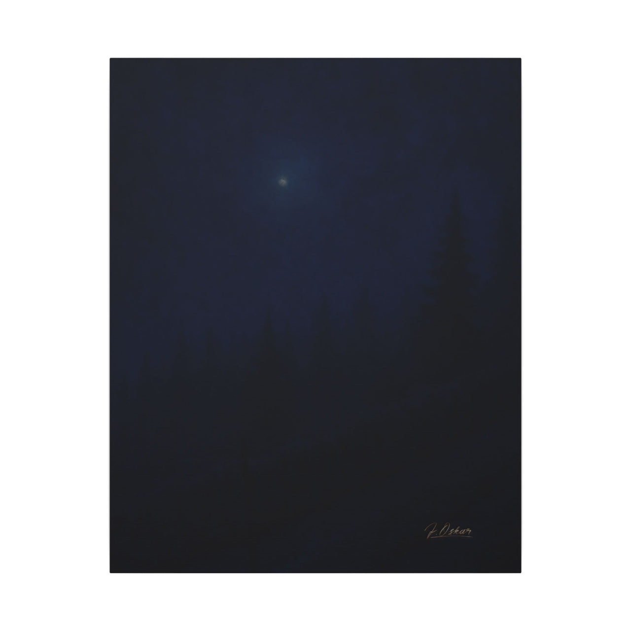 Majestic Mountain 69- Midnight Mist on the mountain Canvas Art