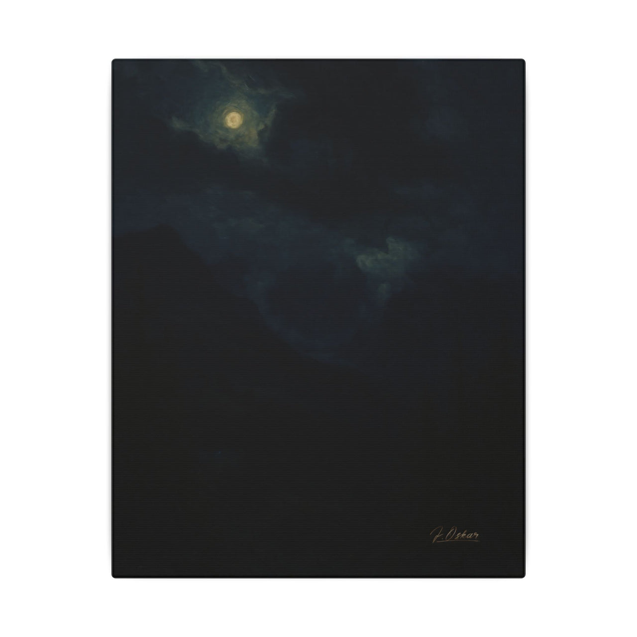 Majestic Mountain 68- Clouds Over the nightly Valley Canvas Art