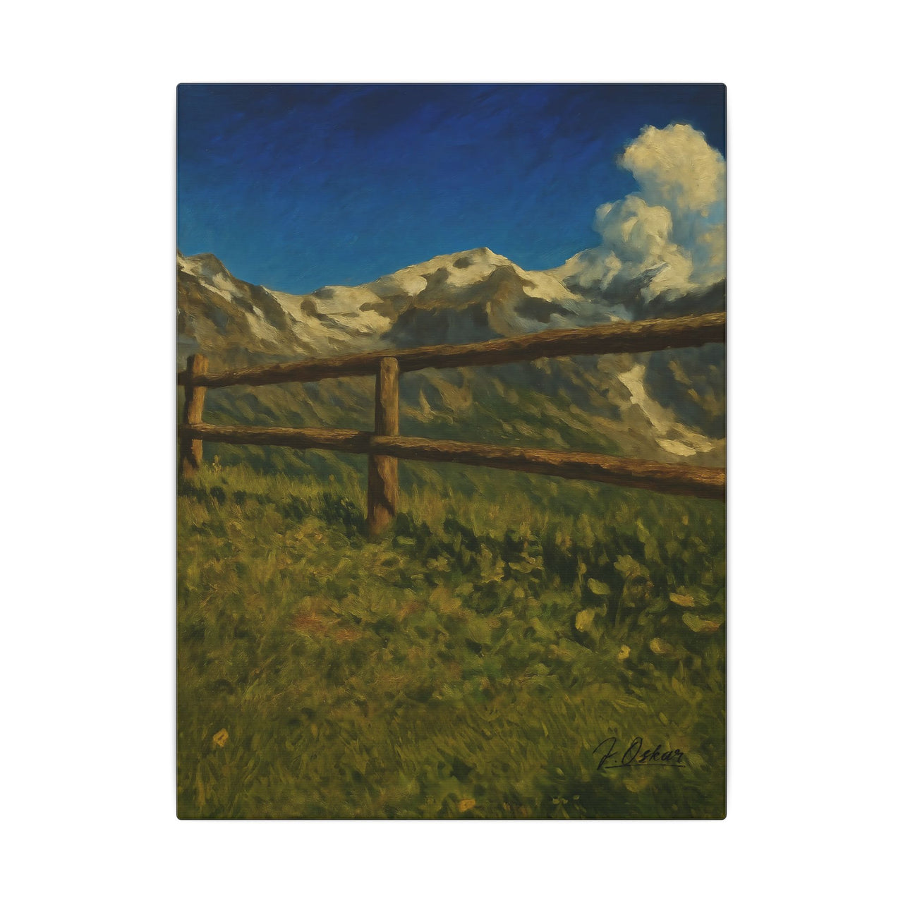 Majestic Mountain 77 - Viewpoint Fence Canvas Art