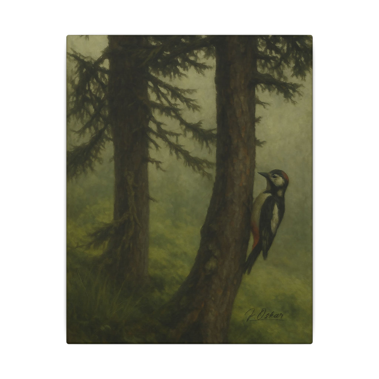 Majestic Mountain 60 - The Watchful Woodpecker Canvas Art