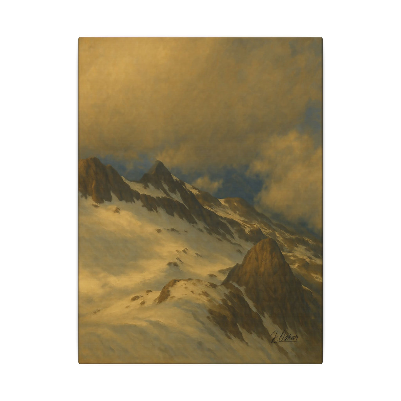 Majestic Mountain 99 - Golden Silence Canvas Art