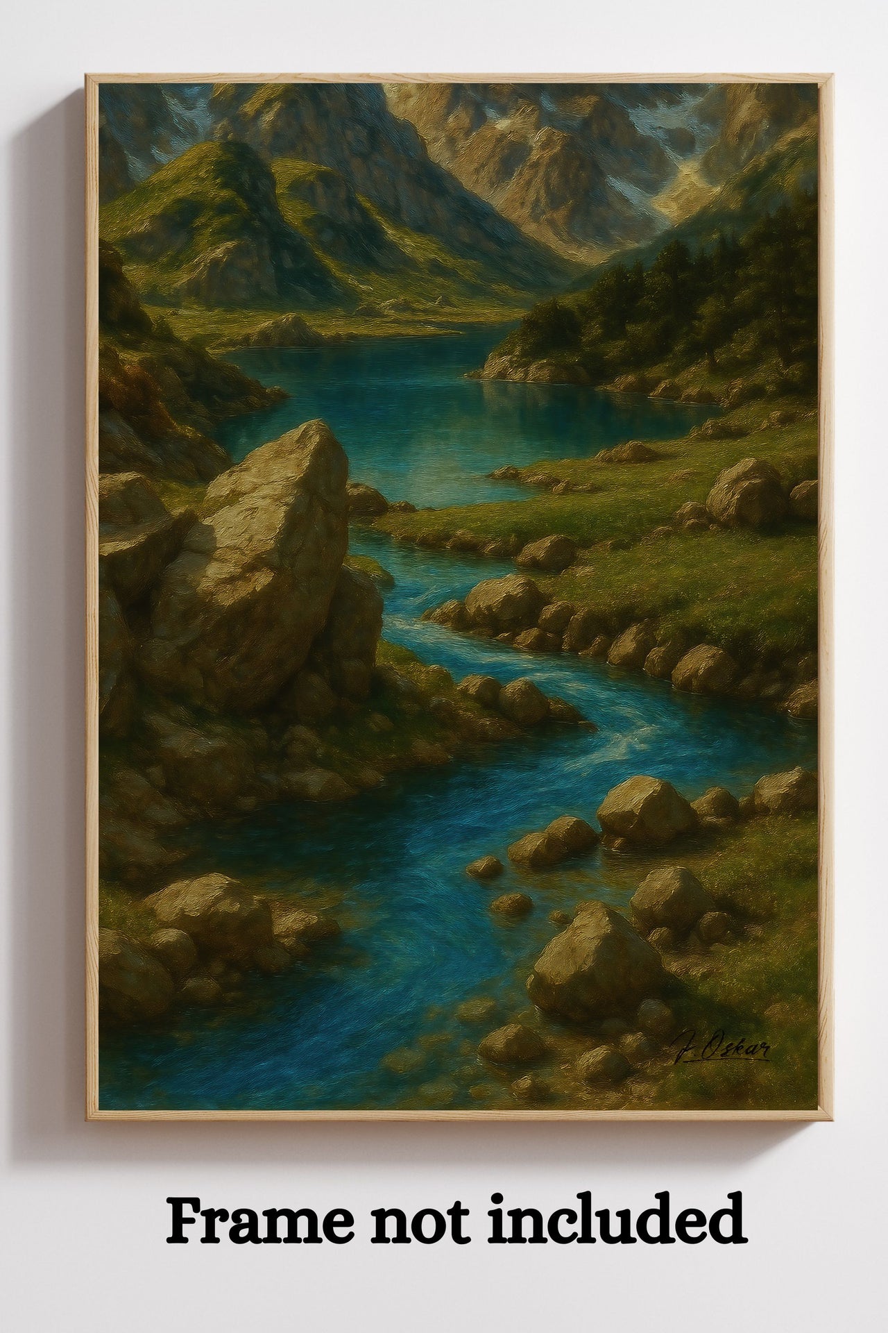 Majestic Mountain 9 - Whispers by the Riverbend Canvas Art