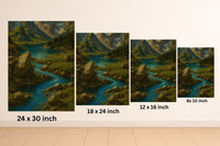 Majestic Mountain 9 - Whispers by the Riverbend Canvas Art